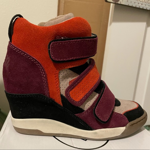 Ash suede multi wedge sneakers Alex size 37 EUC - Picture 2 of 2